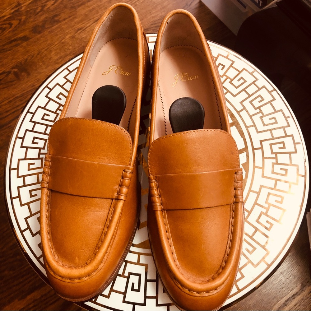 J. Crew Genuine Classic Leather Loafers Leather Never Worn Light Brown Size 9.5